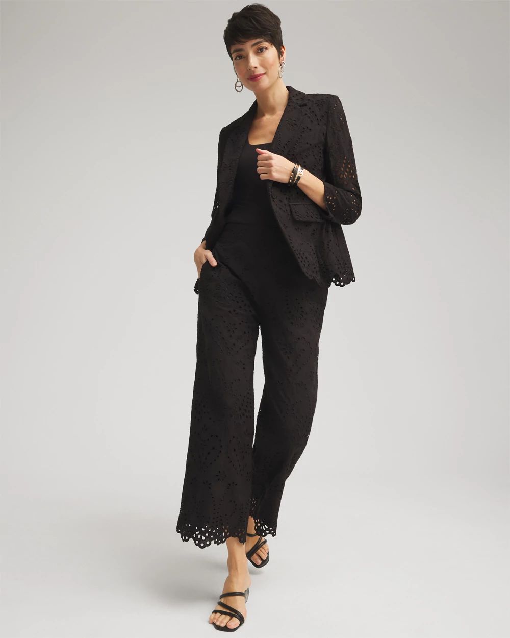 【Eaphi】MIX KNIT & LACE HEM BUTTON PANTS switching-lace-hem-